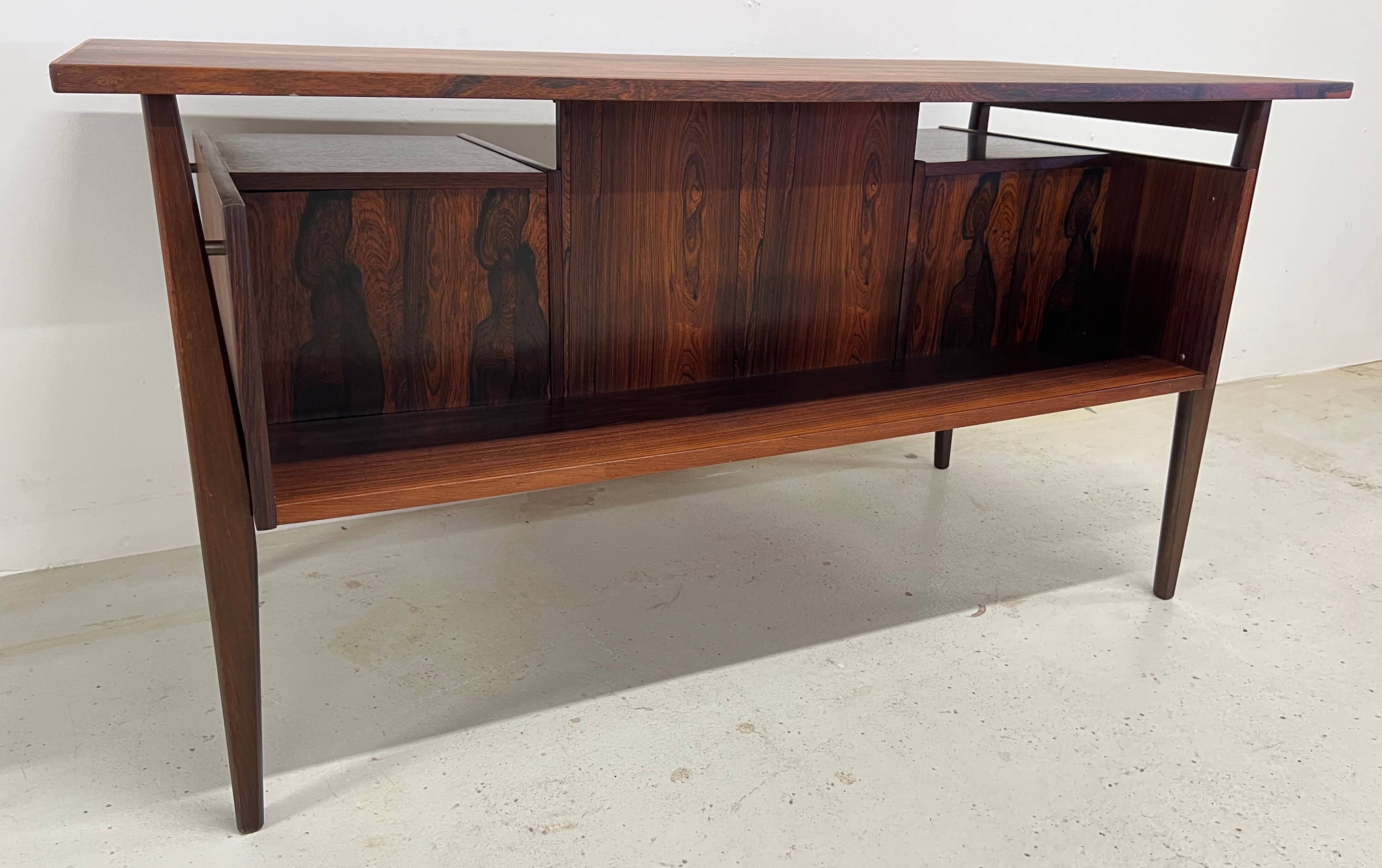 Rosewood 'Floating' Desk By Gunnar Nielsen For Tibergaard, 1960s.