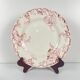 Set of 6 flat plates KG Lunéville Terre de fer, "Fontainebleau", pink, 19th century