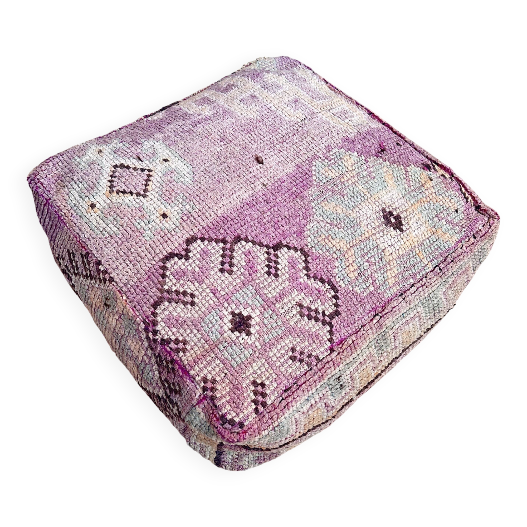 Handmade Berber Kilim pouf, floor cushion