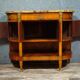 Commode / Half-moon sideboard inlaid – Marble top – Louis XVI style -