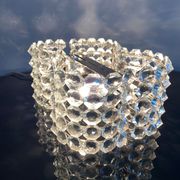 Pair of octagonal crystal wall sconces, Italy 1980s.