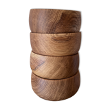 Set of 4 oak bowls
