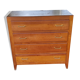Chest of drawers of the 50s in oak compass feet 4 drawers
