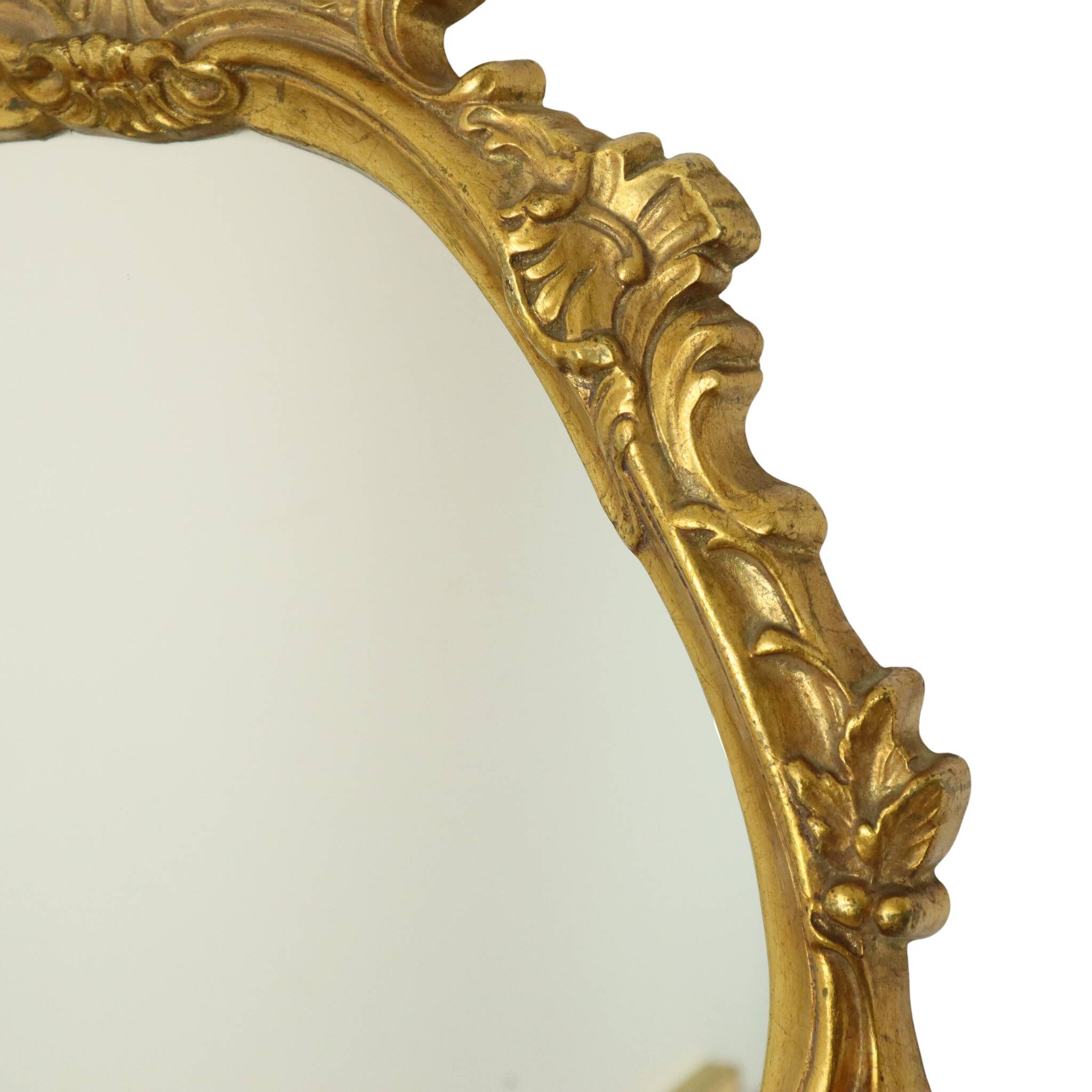 French Classical Gold Mirror Baroque Style Acanthus 76cm