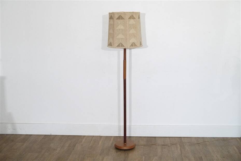 Scandinavian teak and leather floor lamp, 1960