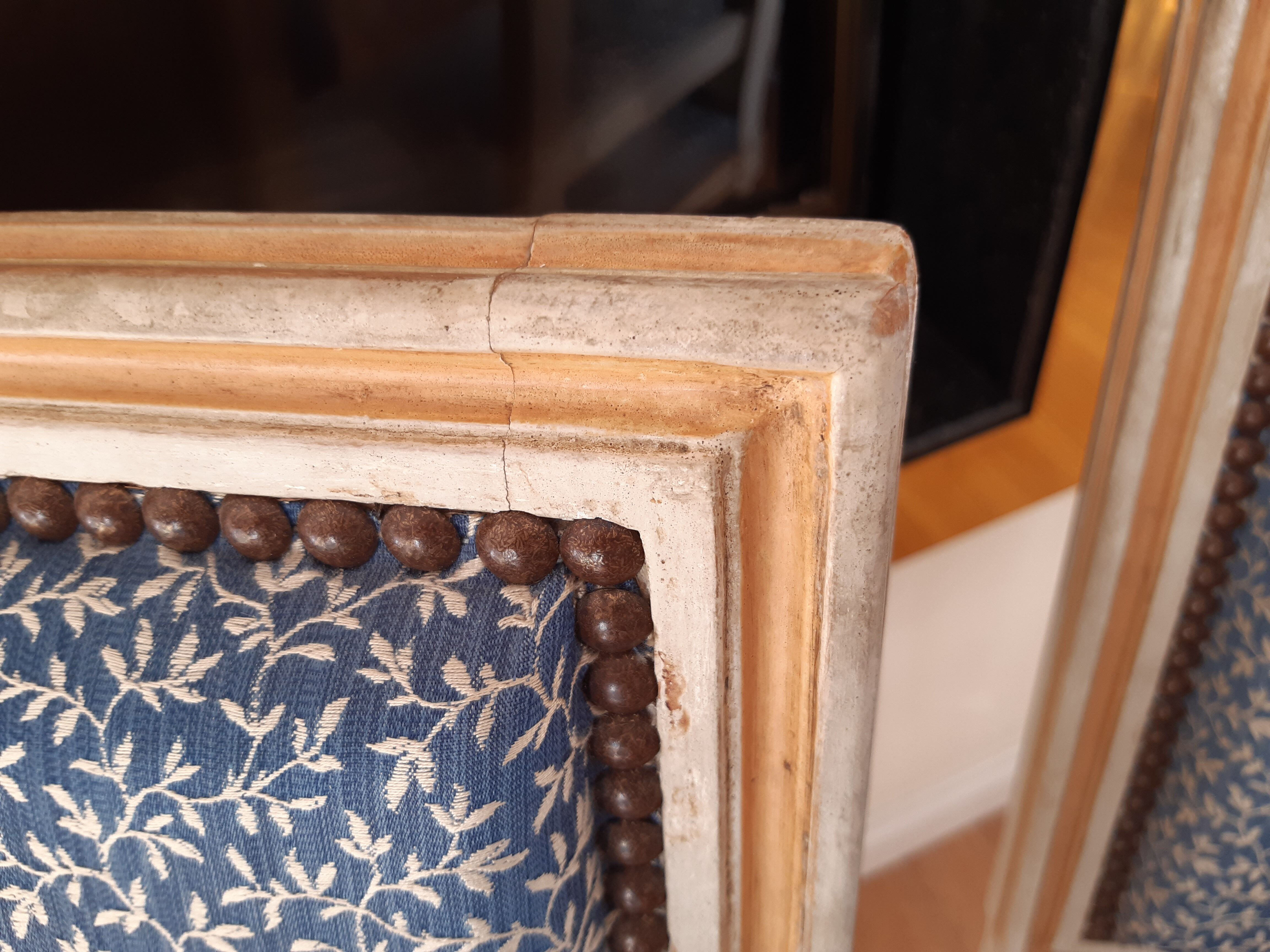 Two Louis XVI Jacob style chairs early 20th