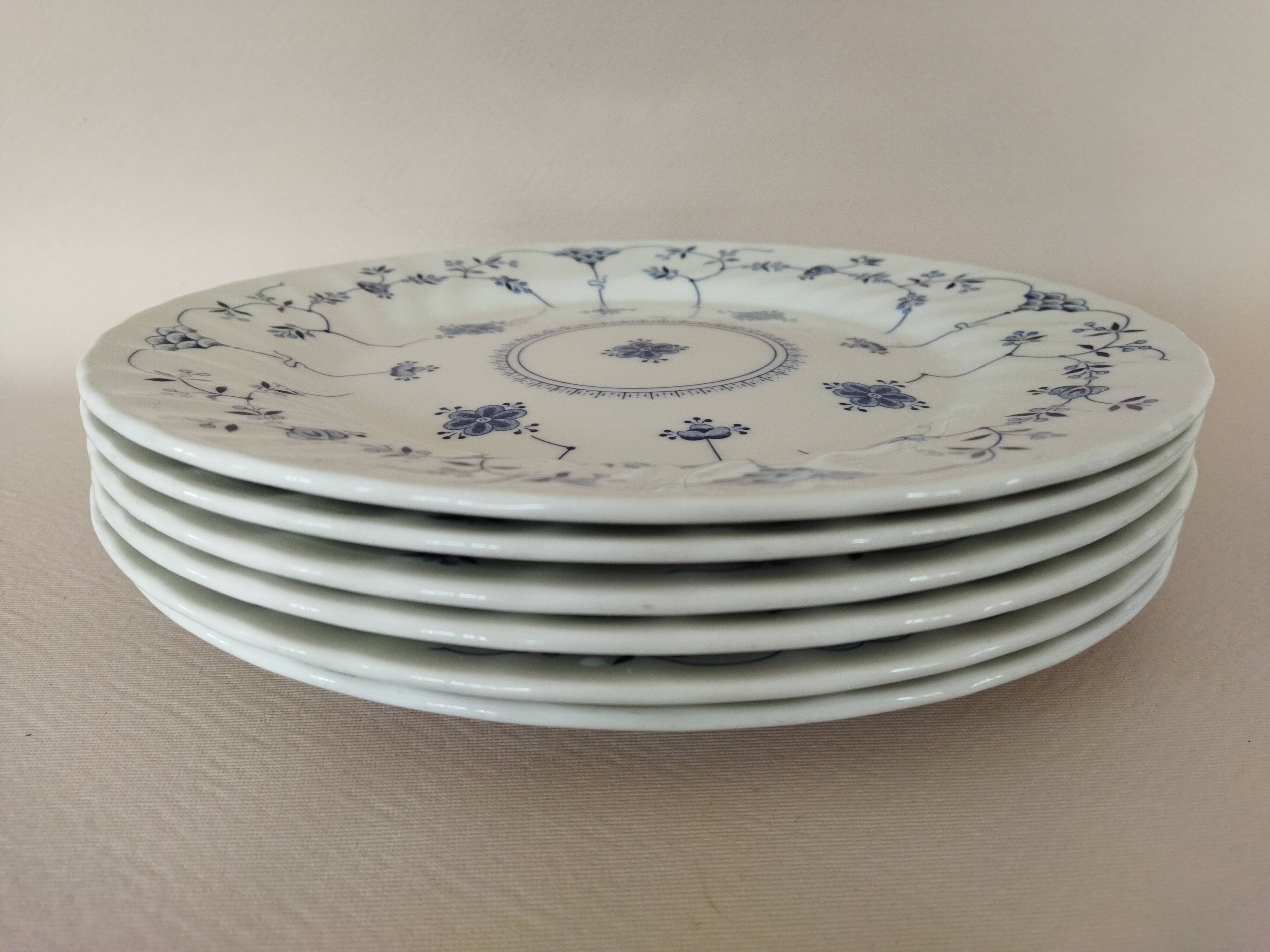 6 English dinner plates, Scandinavian decor