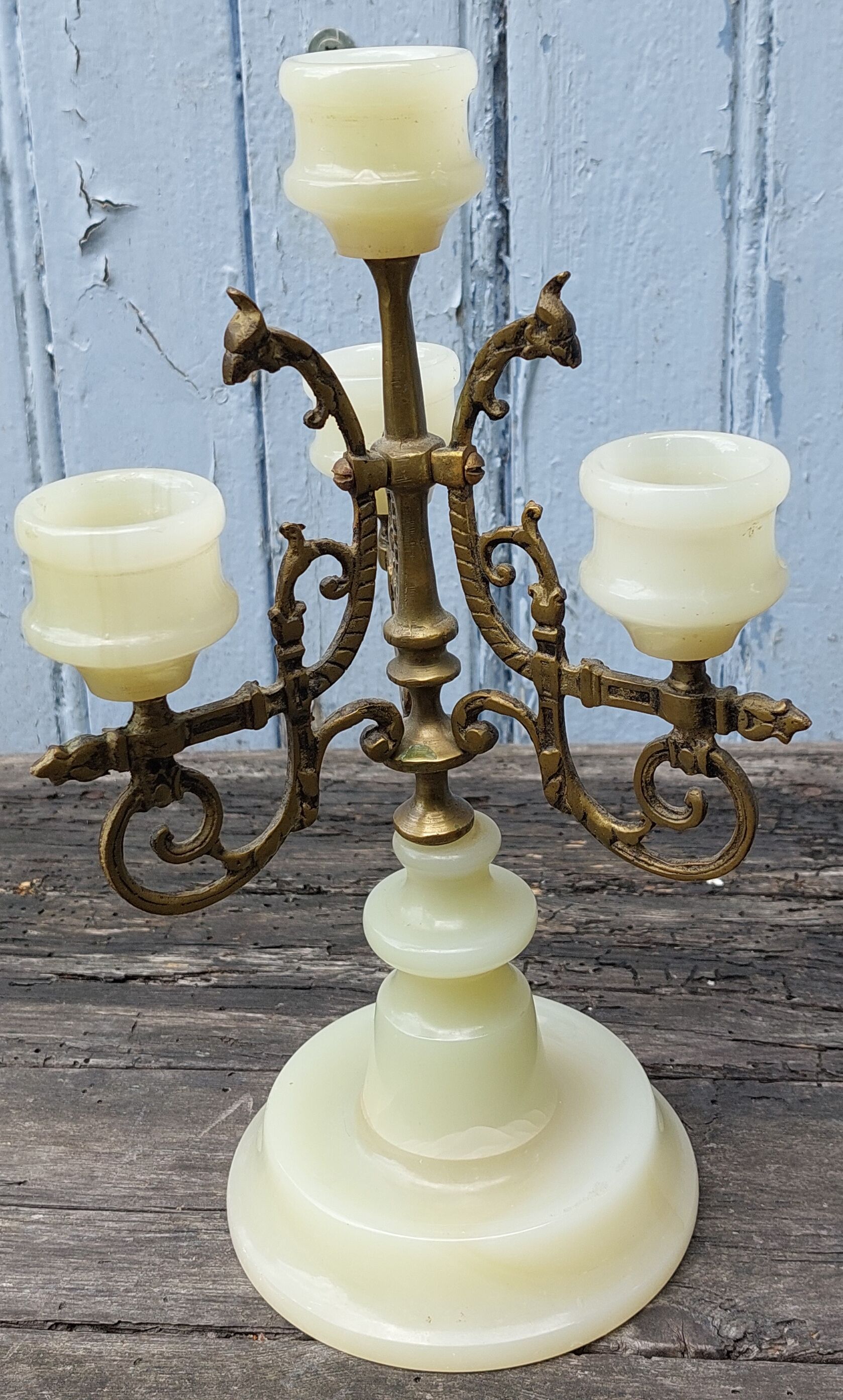 Alabaster candle holder