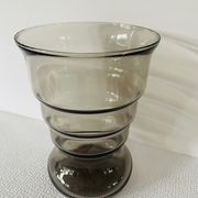 Vintage Leerdam Vase. Glass vase K.P.C. De Bazel. 1920's smoke glass vase Model S.