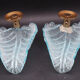 Set of 2 Wall Light Blu colour Murano Glass Leave by Barovier e Toso, 1950s