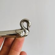set of 6 silver metal swan-shaped knife holders
