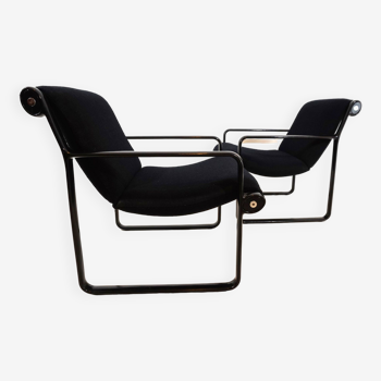 Set of 2 Knoll Sling lounge chairs by Hannah&Morrison