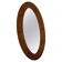 Large oval wall mirror in solid pine by Glasmäster Markaryd, Sweden, 1960s.