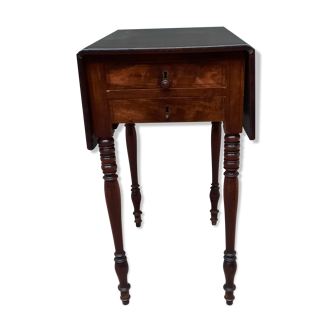 Side table with flap