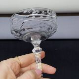 4 Libbey Rock Sharpe Crystal Champagne Coupes