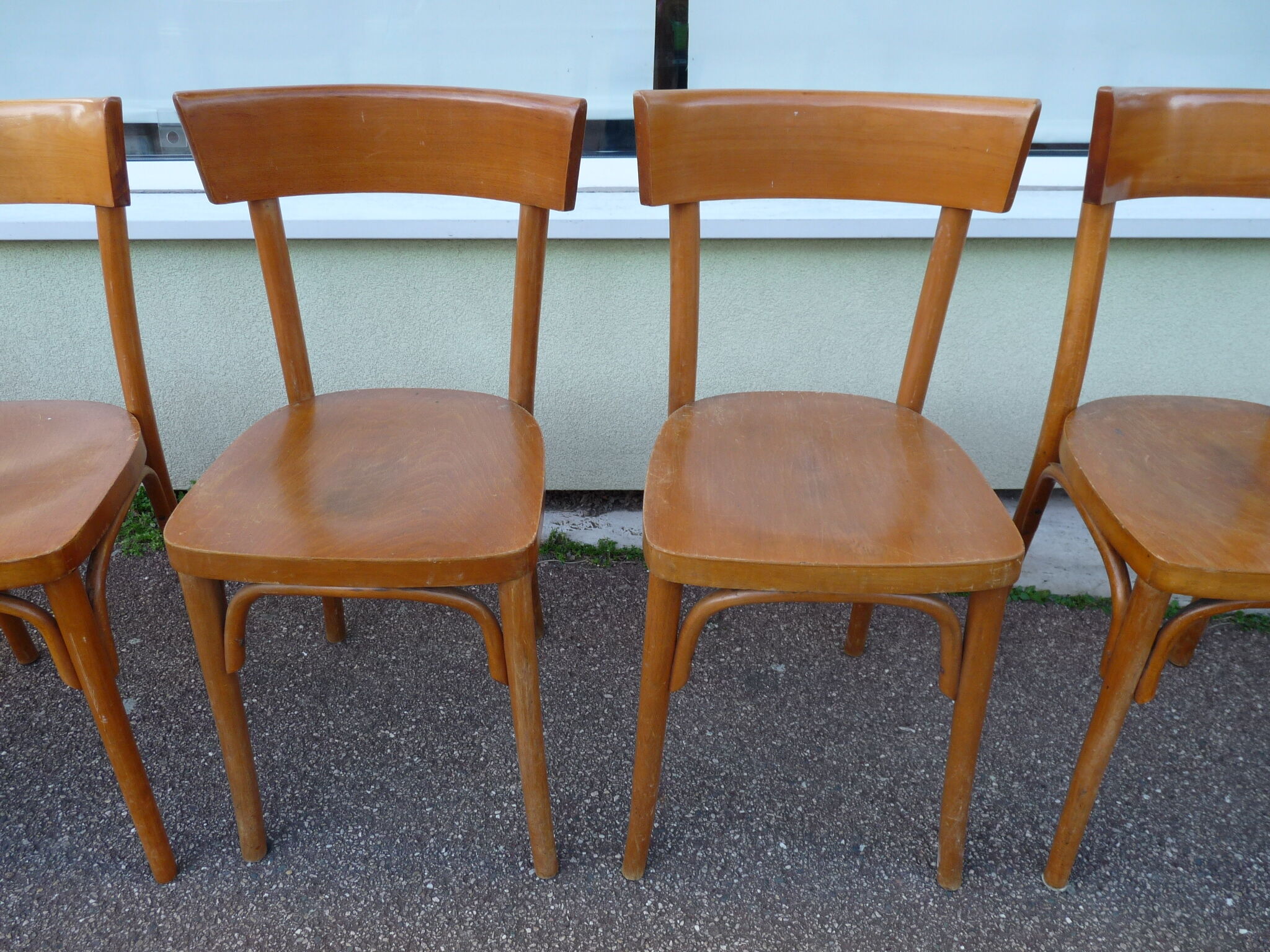 Lot de 6 chaises de bistrot bar en bois