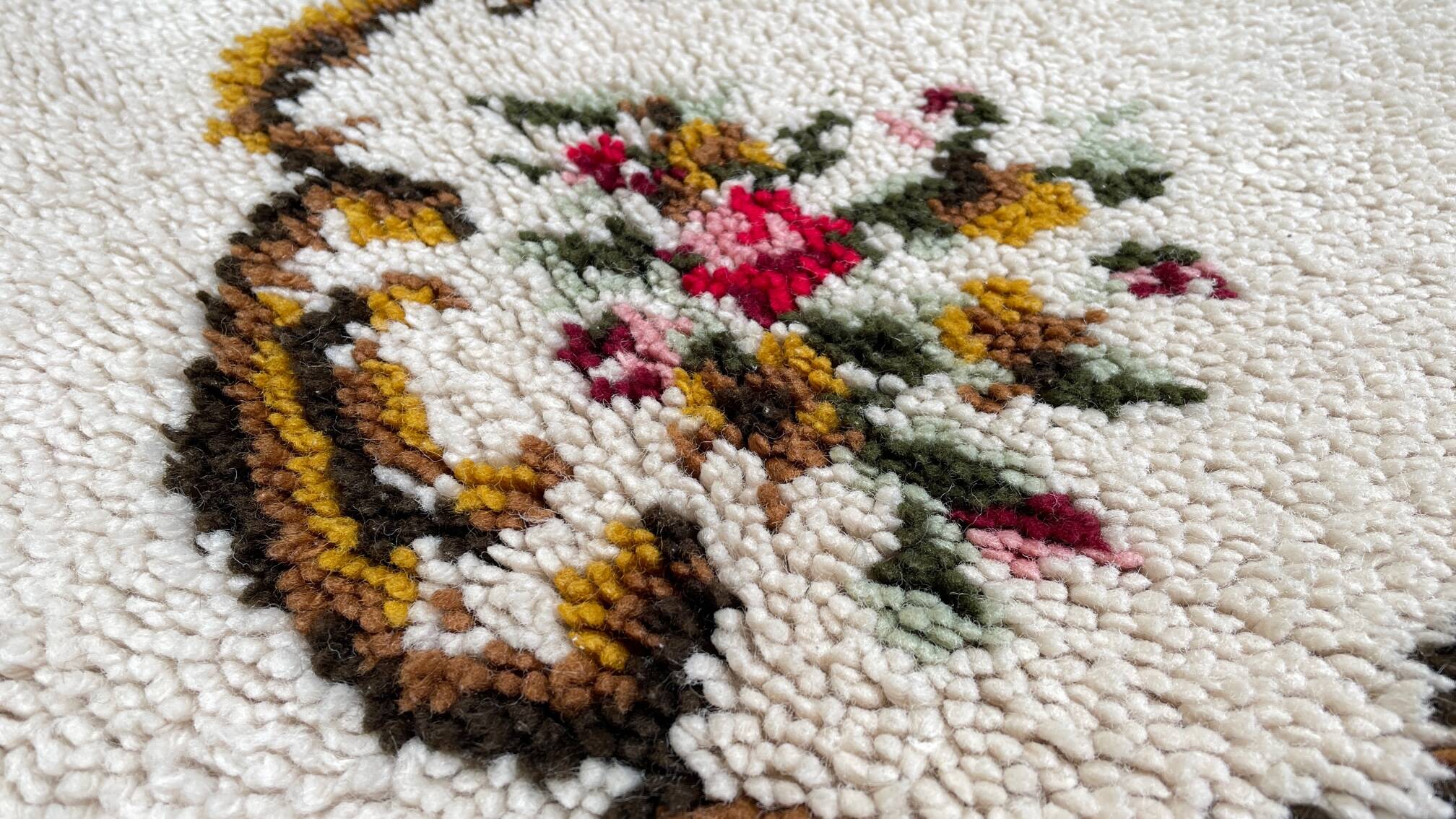 TAPIS Pure WOOL 1970s - 110 x 69cm