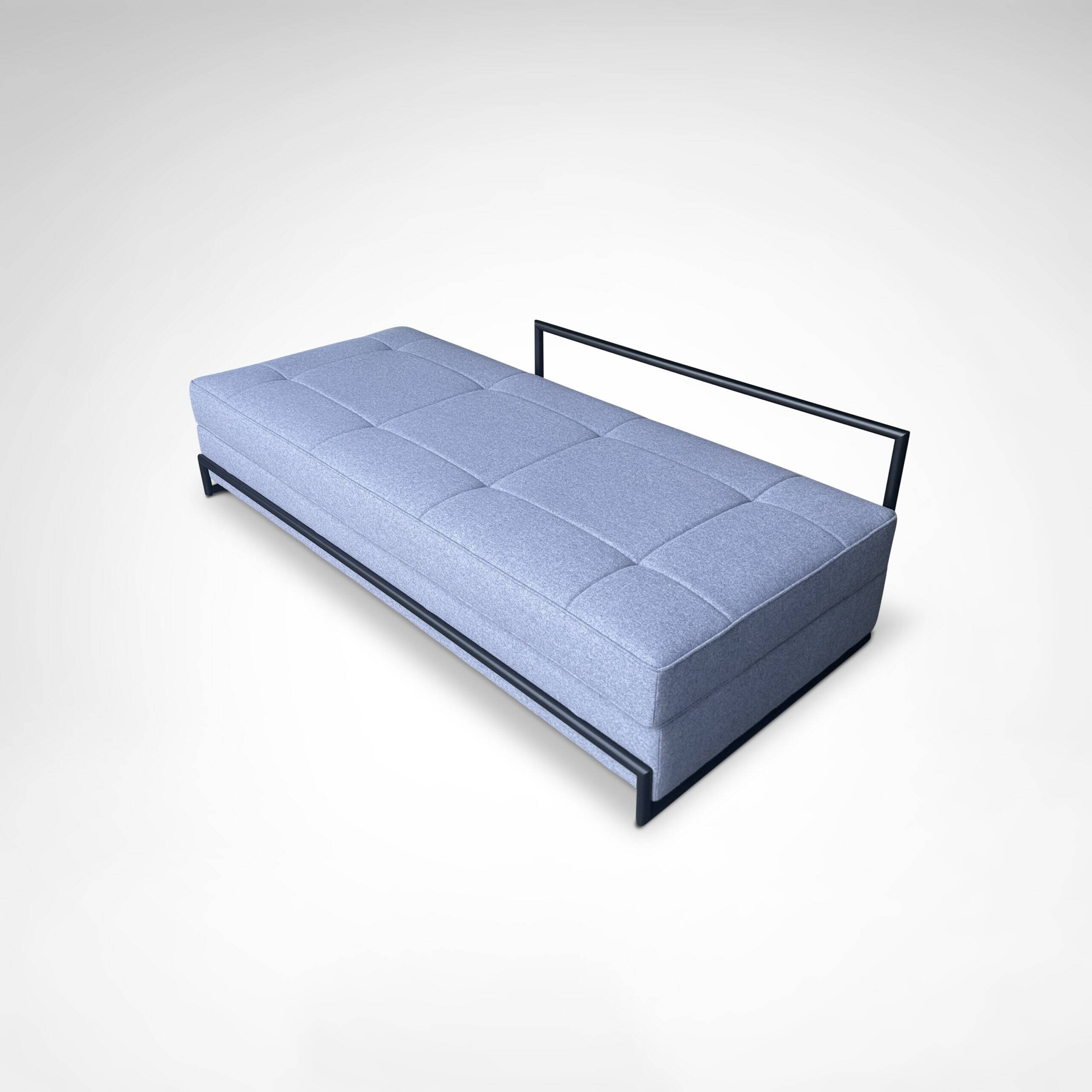 Day Bed by Eileen Gray in black metal and Kvadrat wool fabric for Classicon