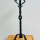 Hand-forged wrought iron candlestick stand, mid-20th century