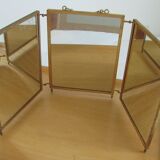 Miroir triptyque - début XXème - cadre doré - 71x29cm