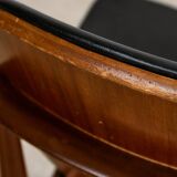 Midcentury Modern Chair by Elliots of Newbury in Black Leather and Teak, 1960s