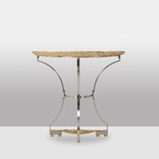 Paire de consoles contemporaines en métal et fonte de bronze