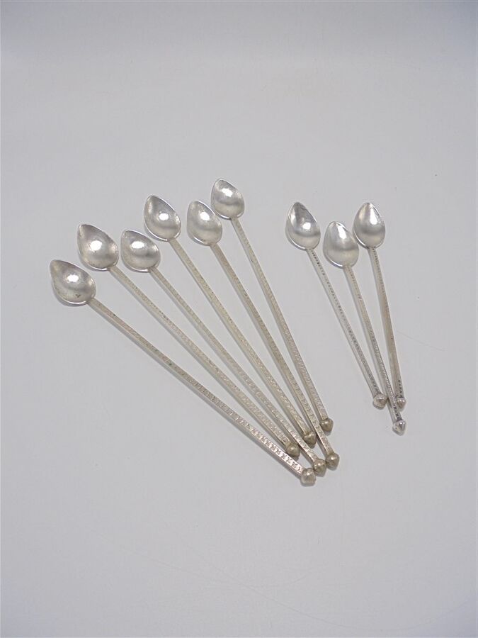 Set of 9 spoons with long handle