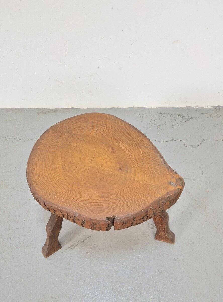Mid-Century Brutalist Tree Trunk Side Table, 1960s