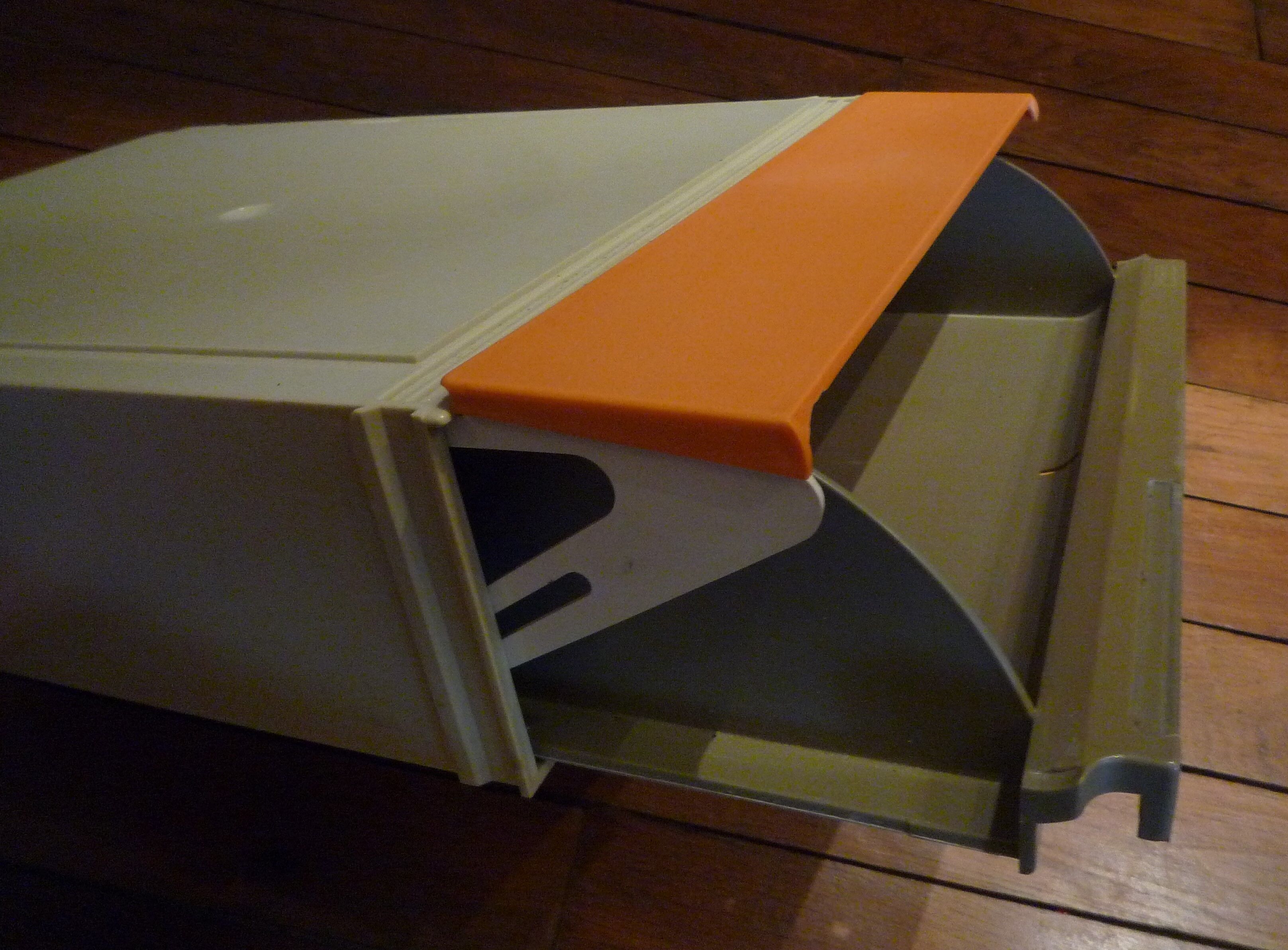 Trieurs, racks à courrier modulaire, 3 tiroirs, orange et gris, vintage 70s