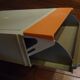 Trieurs, racks à courrier modulaire, 3 tiroirs, orange et gris, vintage 70s