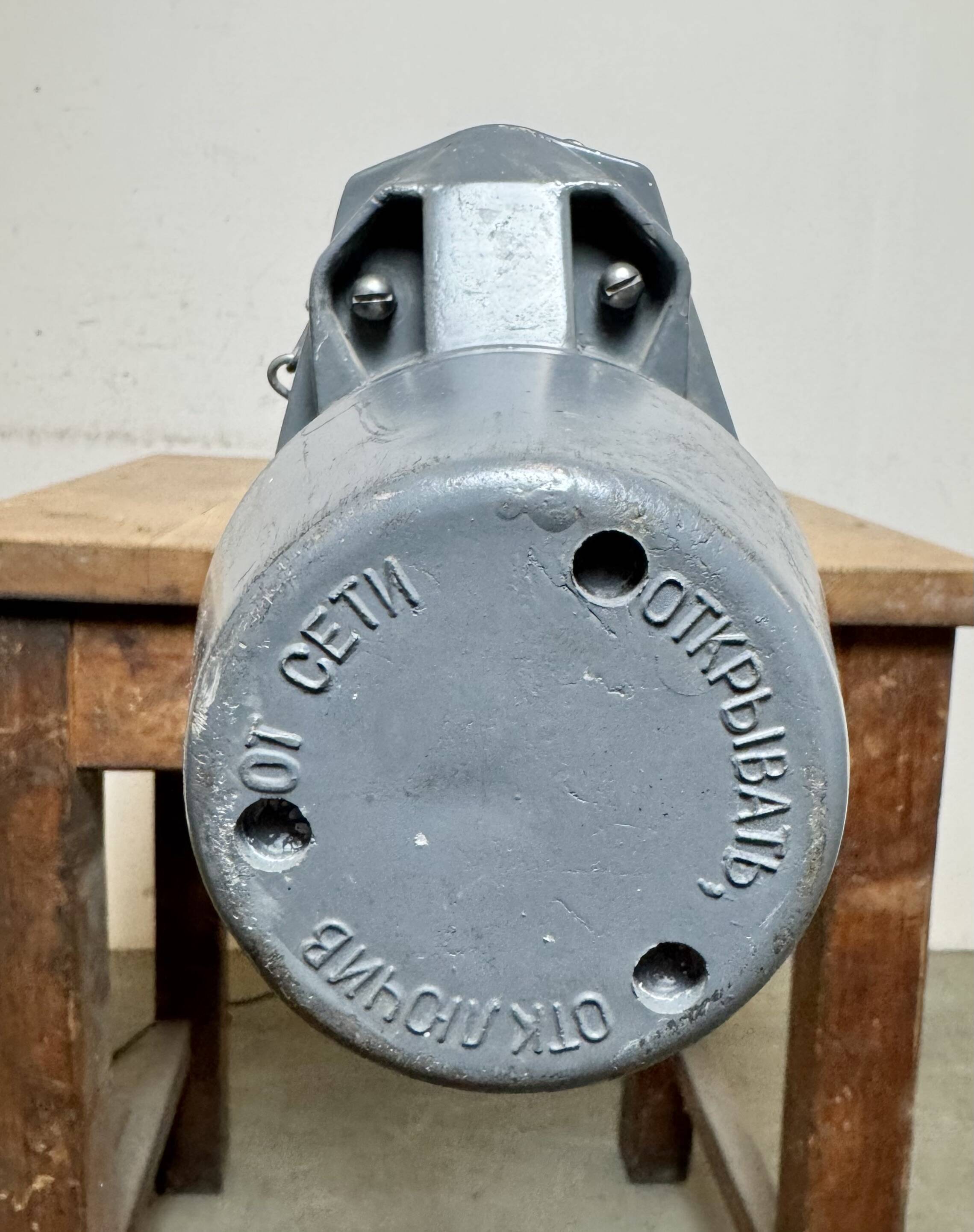 Large Grey Soviet Industrial Hanging Tube Light, 1970s