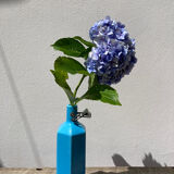 Glazed stoneware bottle signed turquoise blue