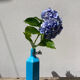 Glazed stoneware bottle signed turquoise blue