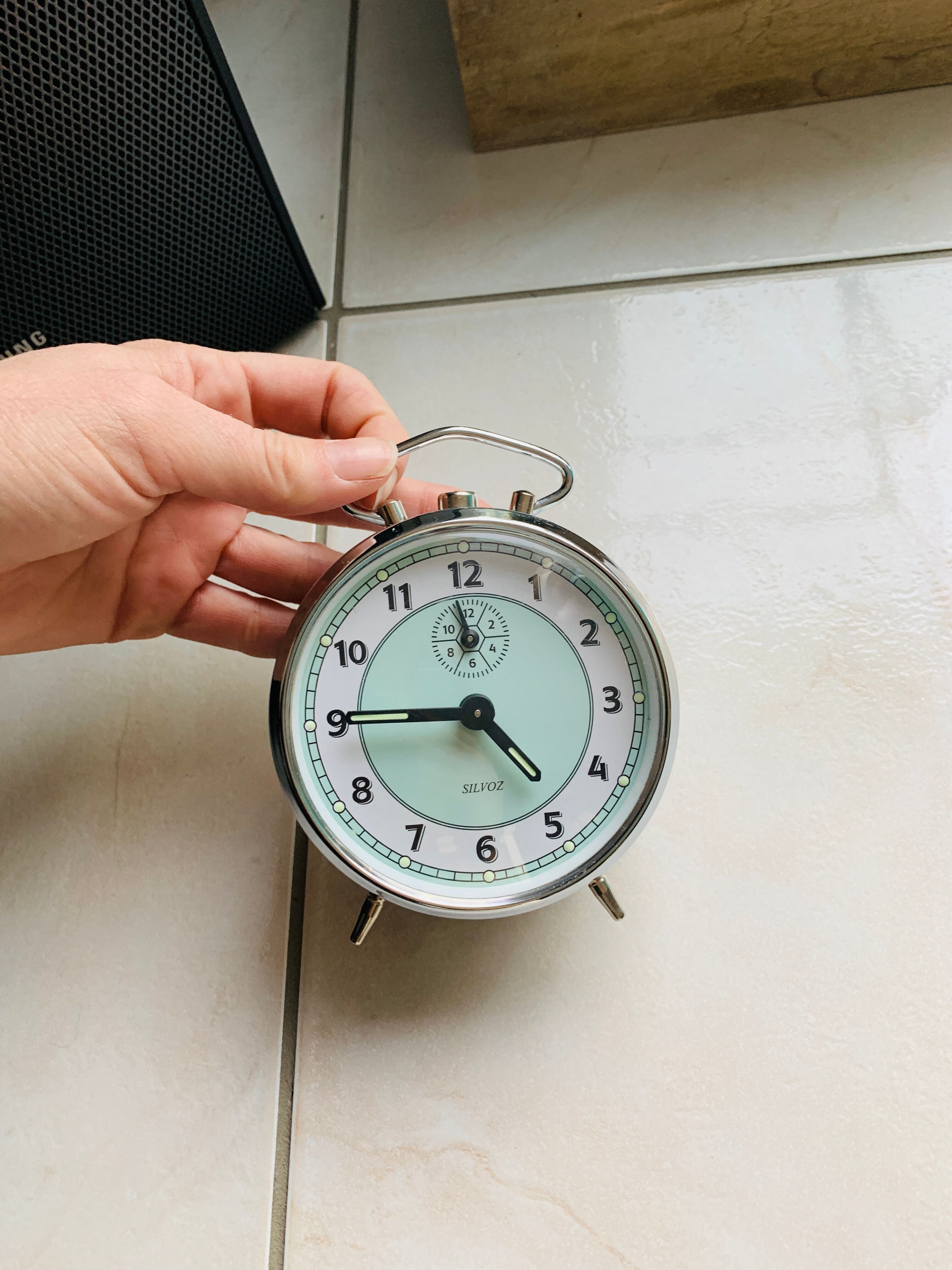 Silvoz vintage mechanical alarm clock