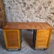Bureau d'écriture moderniste français en hêtre et acier tubulaire, années 1930