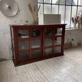 Mahogany sideboard with sliding glass doors