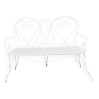 Ancien grand banc de jardin fer forgé