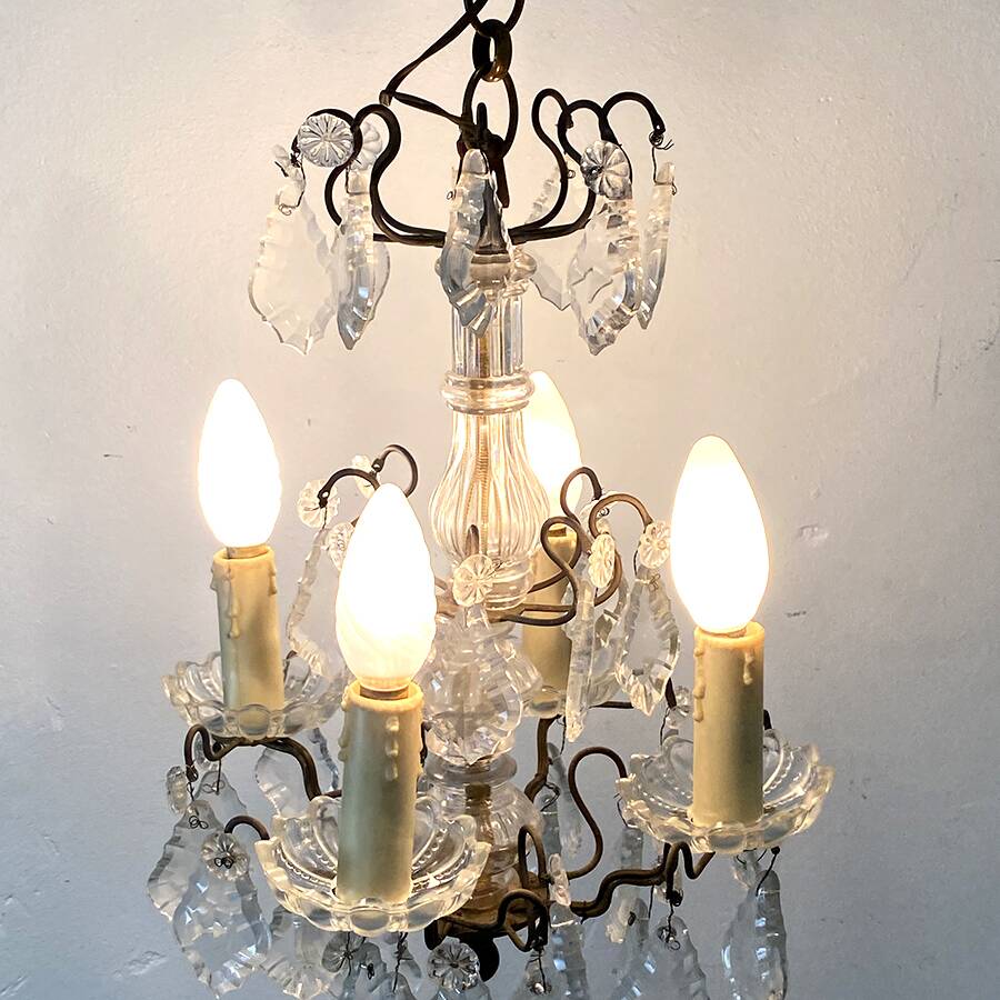Early 20th century chandelier in bohemian crystal