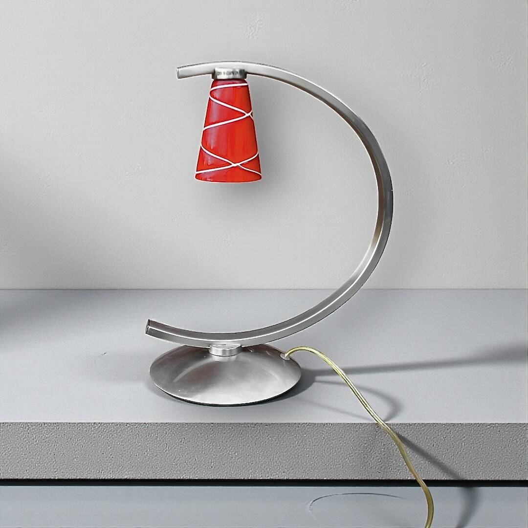 Curved retro-futuristic design lamp – Massive – 1990s