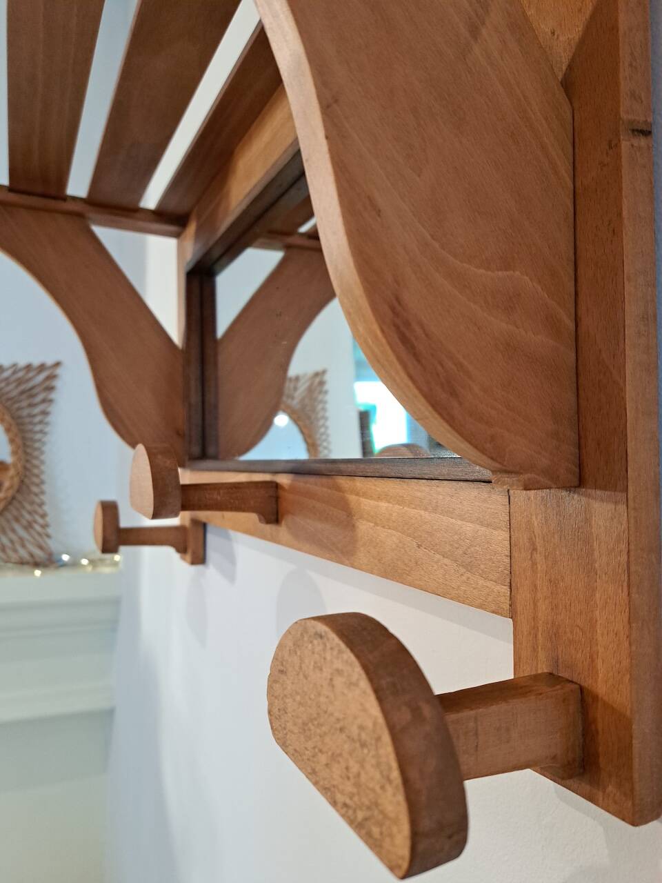 Vintage 1950s wall coat rack