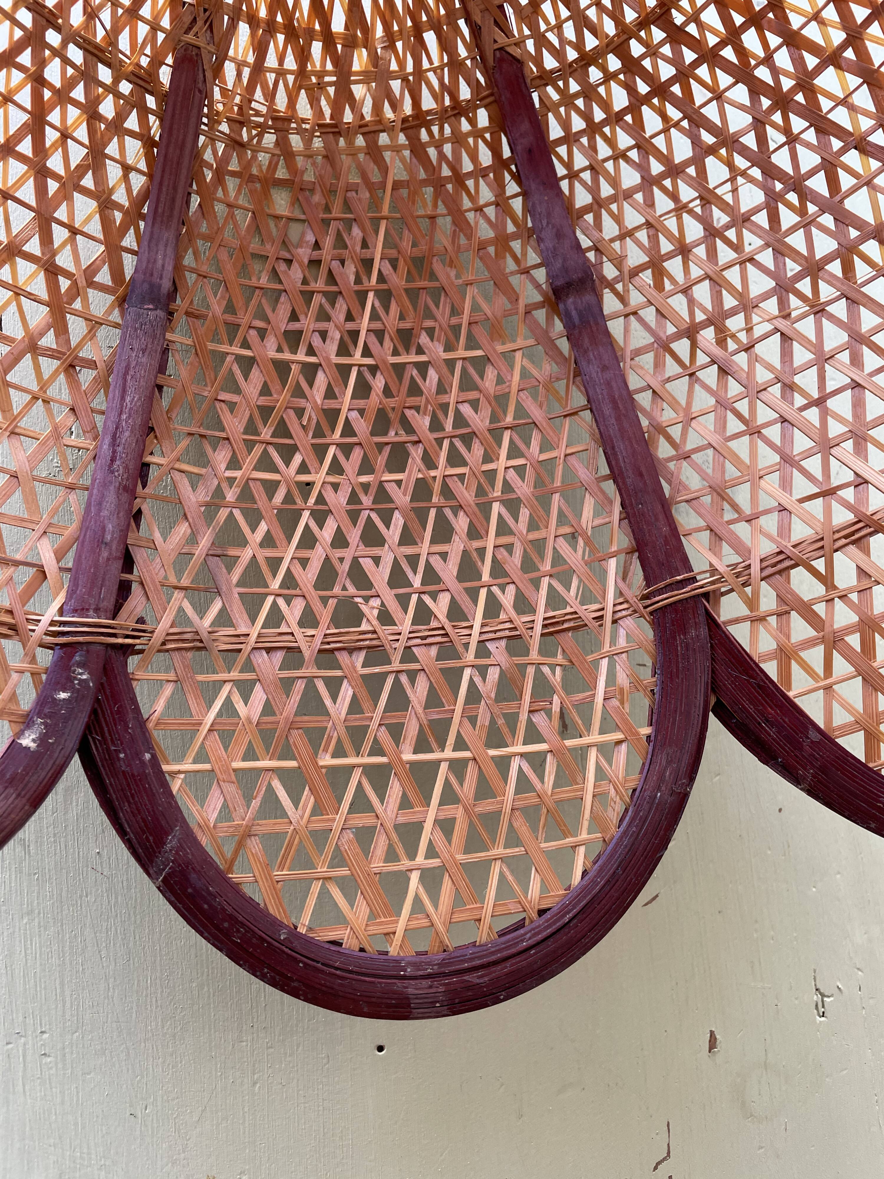 Vintage rattan flower hanging