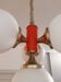 Chandelier 4 lights brass painted metal and opaline circa 1960