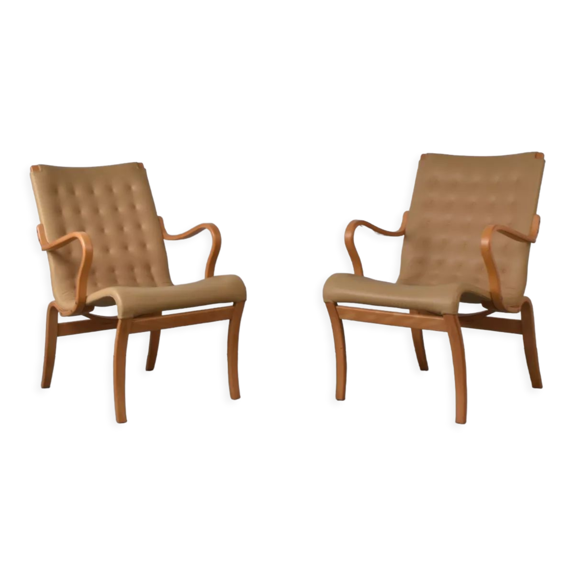 Mina lounge Chairs by Bruno Mathsson for Mathsson international