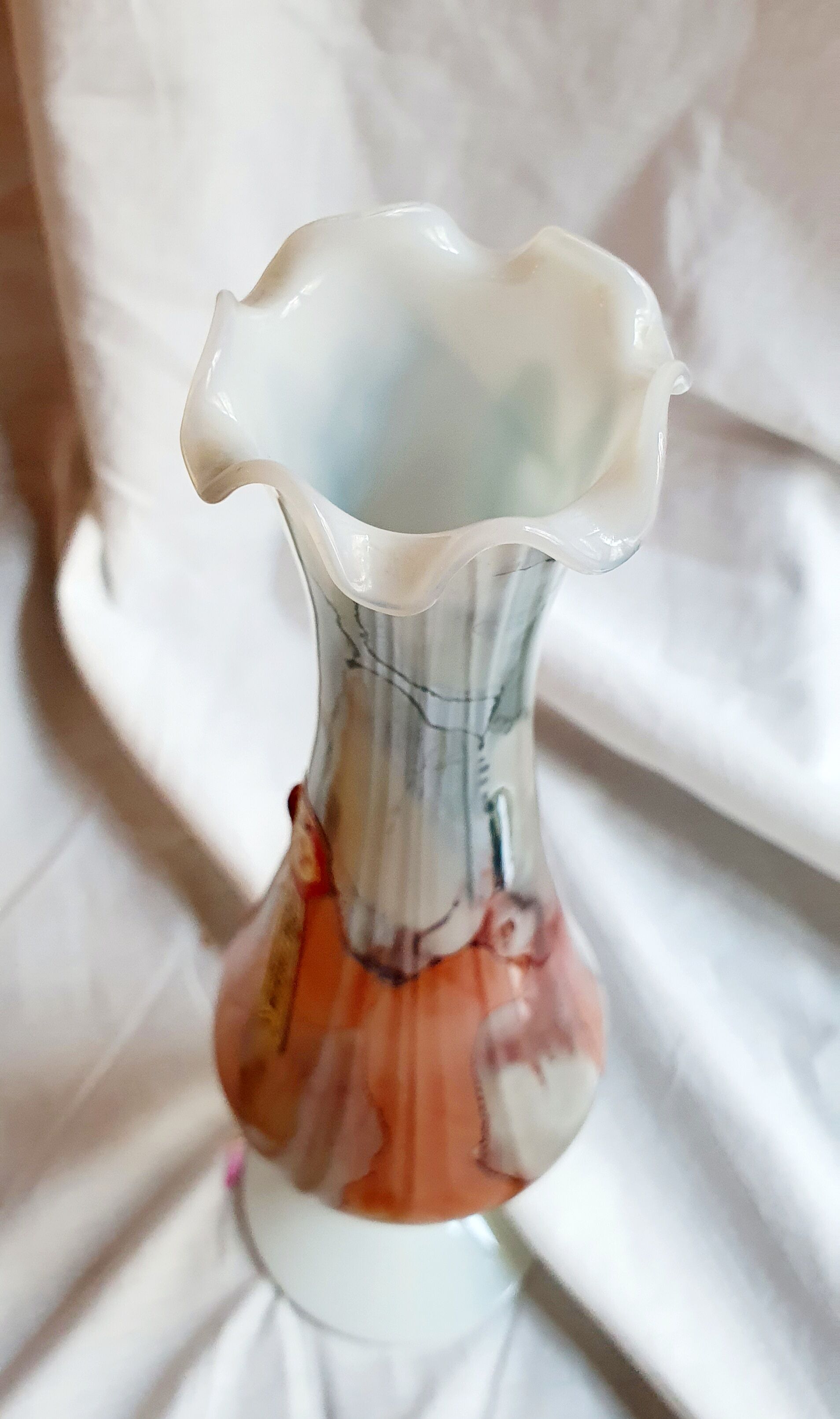 Opaline vase Florentine Stelvia marbled pink