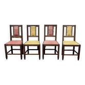 Series of 4 Art Deco mahogany chairs from the 1950s