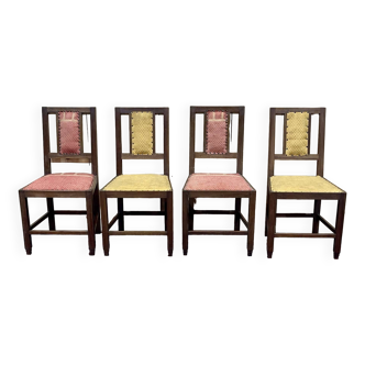 Série de 4 chaises Art déco en acajou des années 1950