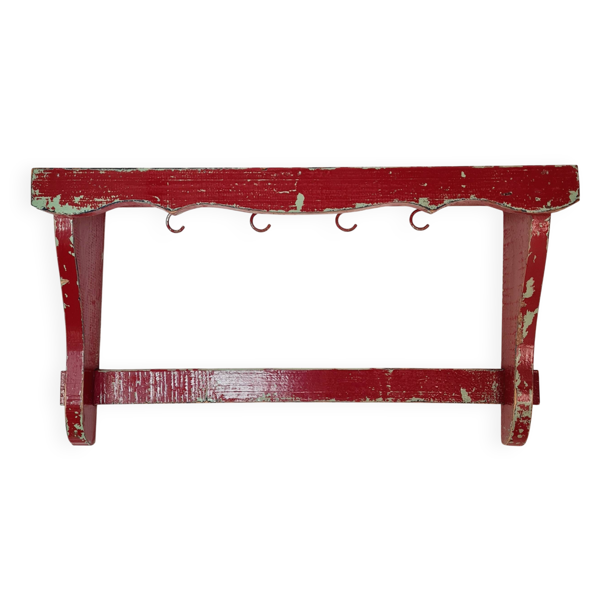 Wall shelf in garnet red wood