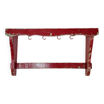 Etagère murale en bois rouge grenat