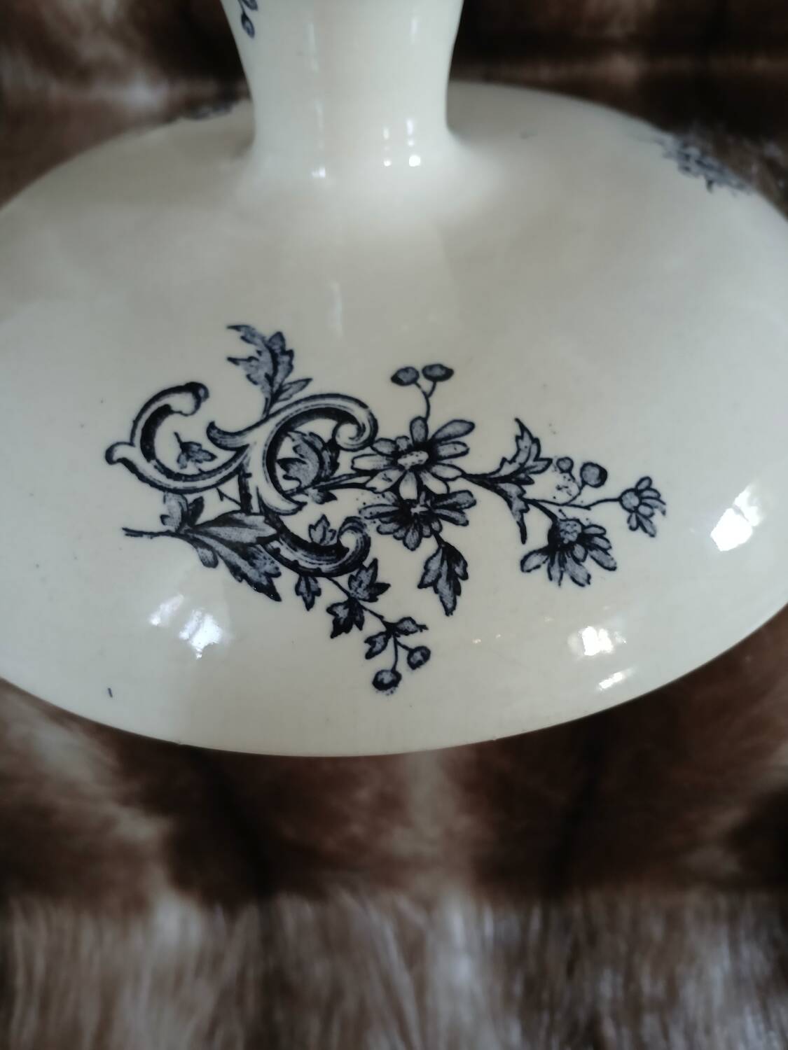 Antique compote dish HB&CIE in ironstone