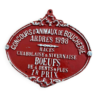 Plaque de concours agricole année 1998  modèle 3